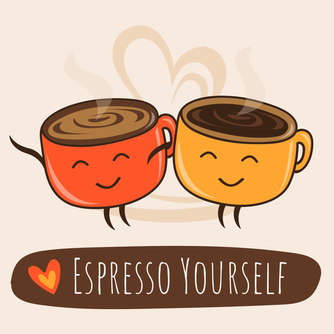 Espresso Yourself Animated Coffee Cups Sign Template