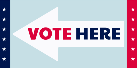White and Blue Wayfinding Election Sign Template