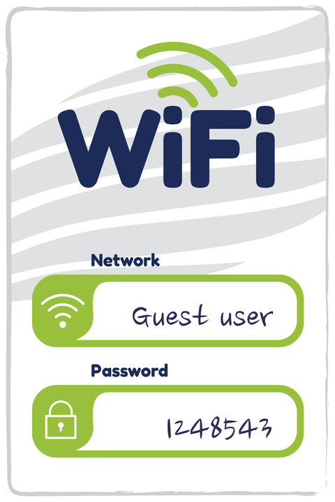 WiFi Guest User Access With Password Sign Template