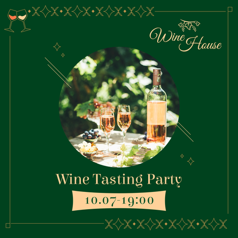 Green-Themed Wine Tasting Party Sign Template