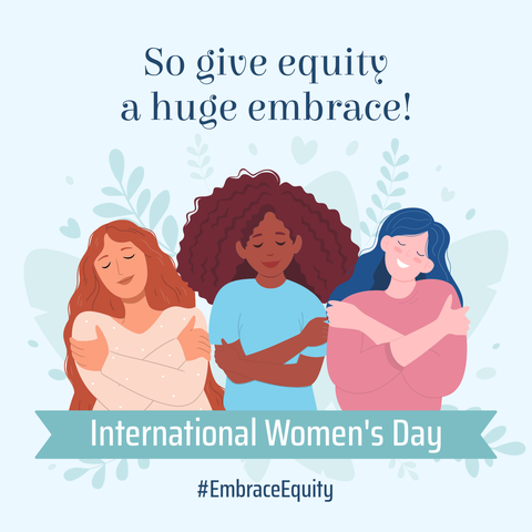 Self Hugging Ladies With Quote Women's Day Sign Template