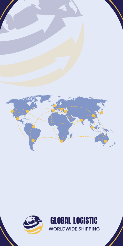World Map and Logo Logistics Company Table Runner Template