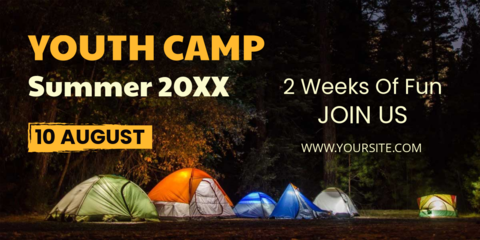 Summer Youth Camp Event Invite Forest Tents Sign Template