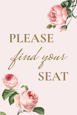Find Your Seat customizable wedding sign template
