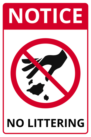 No Littering notice sign template
